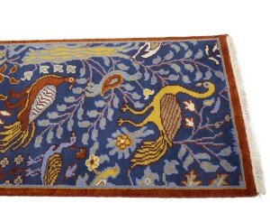 Blue Pictorial 3X12 Oriental Runner Rug