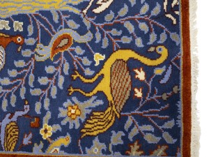 Blue Pictorial 3X12 Oriental Runner Rug