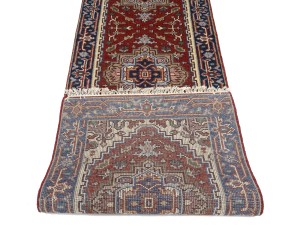 Rusty Red Floral 3X10 Heriz Serapi Oriental Runner Rug