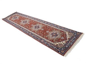 Rusty Red Floral 3X10 Heriz Serapi Oriental Runner Rug