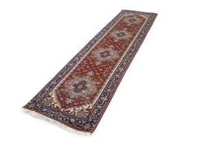 Rusty Red Floral 3X10 Heriz Serapi Oriental Runner Rug