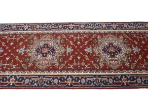 Rusty Red Floral 3X10 Heriz Serapi Oriental Runner Rug