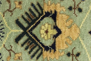 Light Gray Geometric 3X12 Indo-Karajeh Oriental Runner Rug