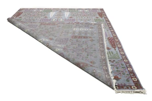 Gray Floral 9X12 Traditional Tree of Life Chobi Oriental Rug
