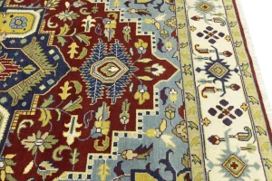 Rusty Red Floral 10X14 Heriz Serapi Oriental Rug