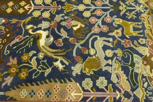 Blue-gray Pictorial Tribal 10X14 Chobi Oriental Rug