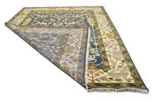 Blue-gray Pictorial Tribal 10X14 Chobi Oriental Rug