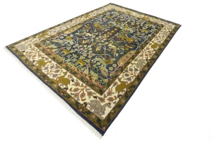 Blue-gray Pictorial Tribal 10X14 Chobi Oriental Rug