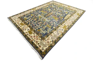 Blue-gray Pictorial Tribal 10X14 Chobi Oriental Rug