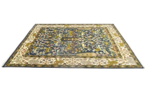 Blue-gray Pictorial Tribal 10X14 Chobi Oriental Rug