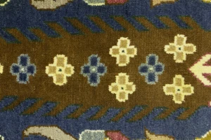 Blue-gray Pictorial Tribal 10X14 Chobi Oriental Rug