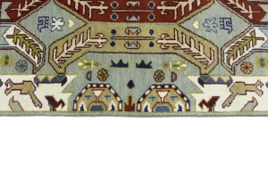 Navy Blue Tribal Geometric 8X10 Oriental Rug