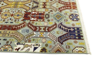 Navy Blue Tribal Geometric 8X10 Oriental Rug