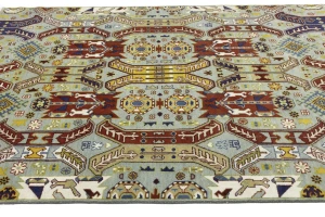 Navy Blue Tribal Geometric 8X10 Oriental Rug