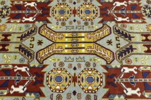 Navy Blue Tribal Geometric 8X10 Oriental Rug