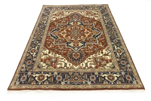 Rusty Red Floral 8X10 Heriz Serapi Oriental Rug