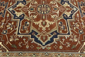 Rusty Red Floral 8X10 Heriz Serapi Oriental Rug