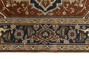 Rusty Red Floral 8X10 Heriz Serapi Oriental Rug