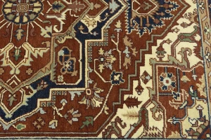 Rusty Red Floral 8X10 Heriz Serapi Oriental Rug