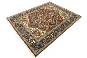 Rusty Red Floral 8X10 Heriz Serapi Oriental Rug