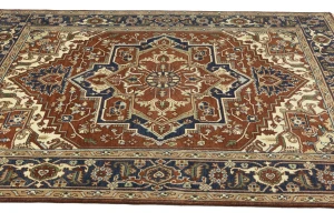 Rusty Red Floral 8X10 Heriz Serapi Oriental Rug