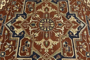 Rusty Red Floral 8X10 Heriz Serapi Oriental Rug