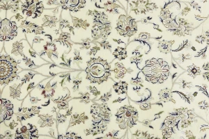 Cream Floral 6'5X9'9 Indo-Nain Oriental Rug