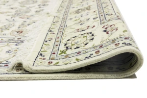 Cream Floral 6'5X9'9 Indo-Nain Oriental Rug