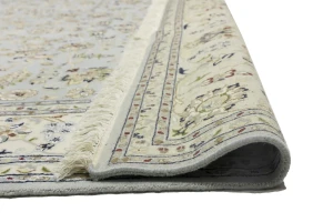 Light Blue-gray Floral 8X10 Indo-Nain Oriental Rug