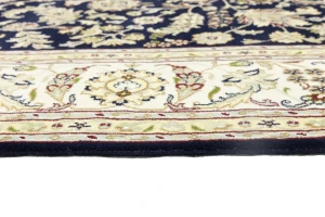 Dark Navy Floral 8X10 Indo-Nain Oriental Rug