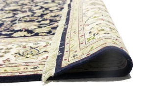 Dark Navy Floral 8X10 Indo-Nain Oriental Rug