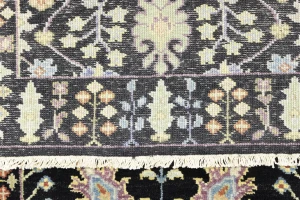 Black Floral 2'5X10'2 Osh Chobi Oriental Runner Rug
