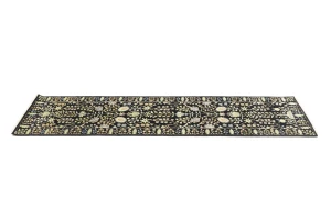 Black Floral 2'5X10'2 Osh Chobi Oriental Runner Rug