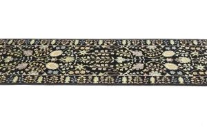 Black Floral 2'5X10'2 Osh Chobi Oriental Runner Rug
