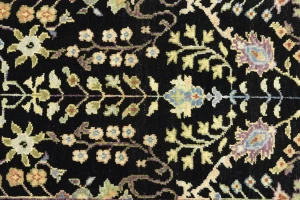 Black Floral 2'5X10'2 Osh Chobi Oriental Runner Rug
