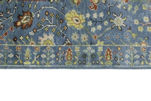 Blue Floral 2'5X12'2 Osh Chobi Oriental Runner Rug