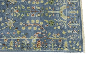 Blue Floral 2'5X12'2 Osh Chobi Oriental Runner Rug