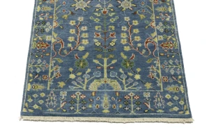 Blue Floral 2'5X12'2 Osh Chobi Oriental Runner Rug