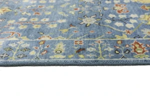 Blue Floral 2'5X12'2 Osh Chobi Oriental Runner Rug