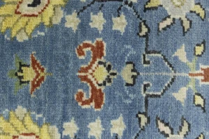 Blue Floral 2'5X12'2 Osh Chobi Oriental Runner Rug