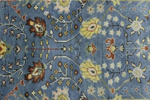 Blue Floral 2'5X12'2 Osh Chobi Oriental Runner Rug