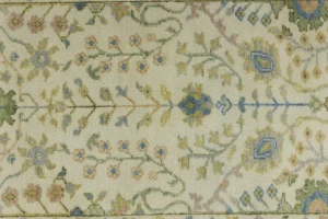 Ivory Floral 2'6X10 Osh Chobi Oriental Runner Rug