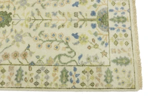 Ivory Floral 2'6X10 Osh Chobi Oriental Runner Rug