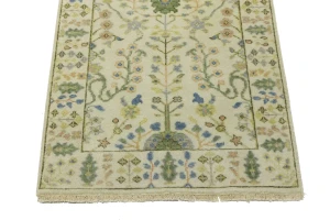 Ivory Floral 2'6X10 Osh Chobi Oriental Runner Rug