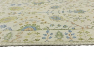 Ivory Floral 2'6X10 Osh Chobi Oriental Runner Rug