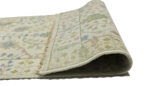 Ivory Floral 2'6X10 Osh Chobi Oriental Runner Rug