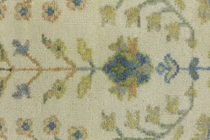 Ivory Floral 2'6X10 Osh Chobi Oriental Runner Rug