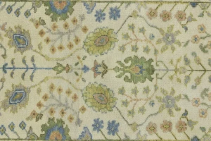 Ivory Floral 2'6X10 Osh Chobi Oriental Runner Rug