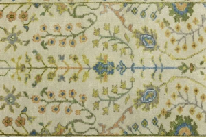 Ivory Floral 3X12 Osh Chobi Oriental Runner Rug