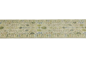 Ivory Floral 3X12 Osh Chobi Oriental Runner Rug